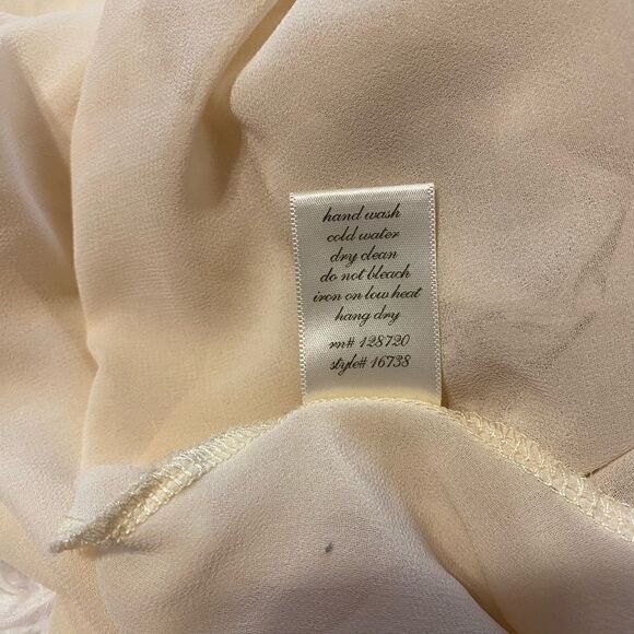 Alya Women’s Large Cream Sheer Cover Up w/ Crochet Sleeves - Picture 4 of 6